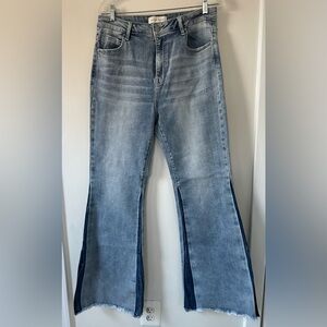 NWT Risen High Rise Ankle Flare Side Shadow Seam Detail w/Slit Jeans Size 15